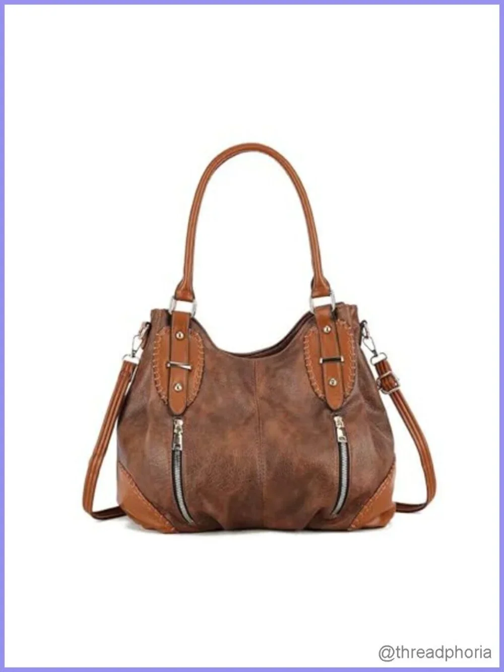 Vintage Large PU Hobo Tote Bag Satchel Purse with Strap Women